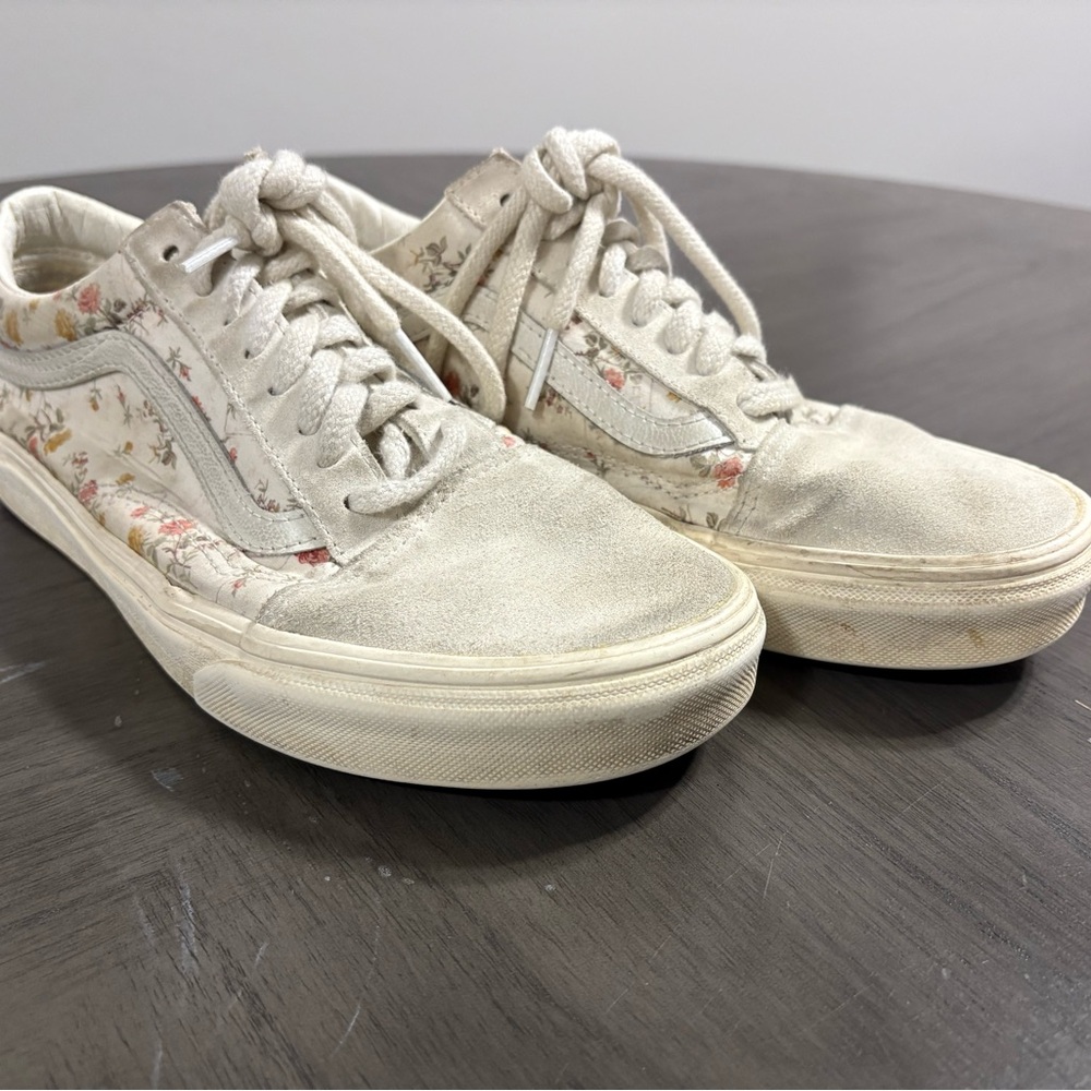 Vans Women's Floral Canvas Slippers - Cream